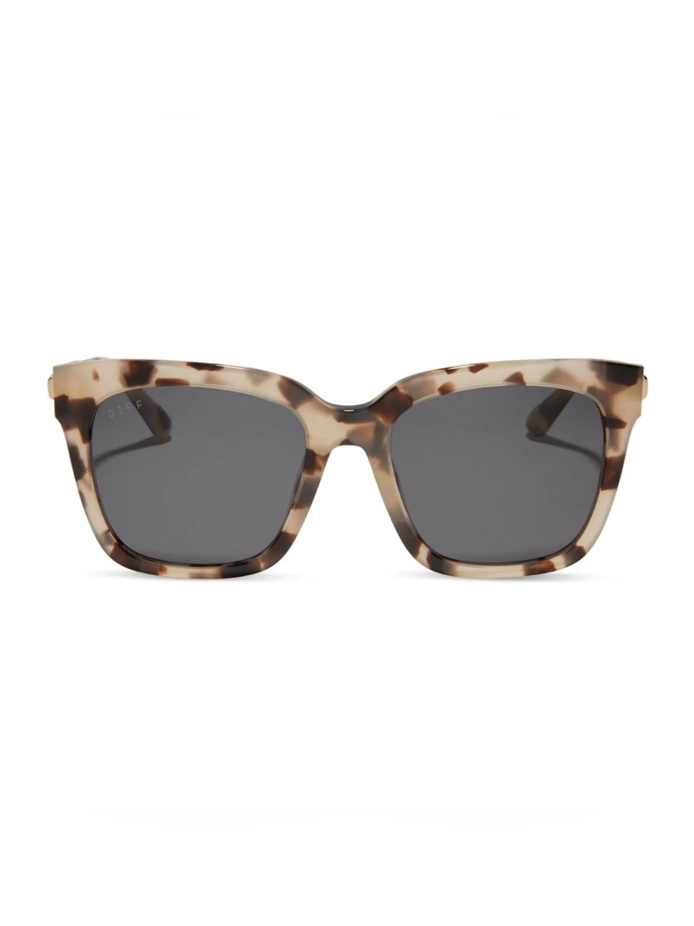 Diff Eyewear Women's Tortoise Shell Square Sunglasses with Dark Gray Lenses